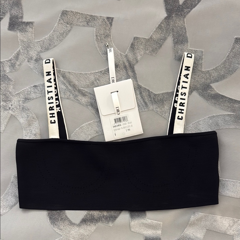 Dior Bralette Black Stretch Viscose AUTHENTIC